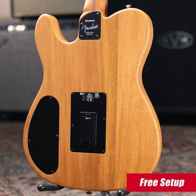 Fender Acoustasonic Player Telecaster Electric Guitar - Brushed Black with Structured Gig Bag image 2