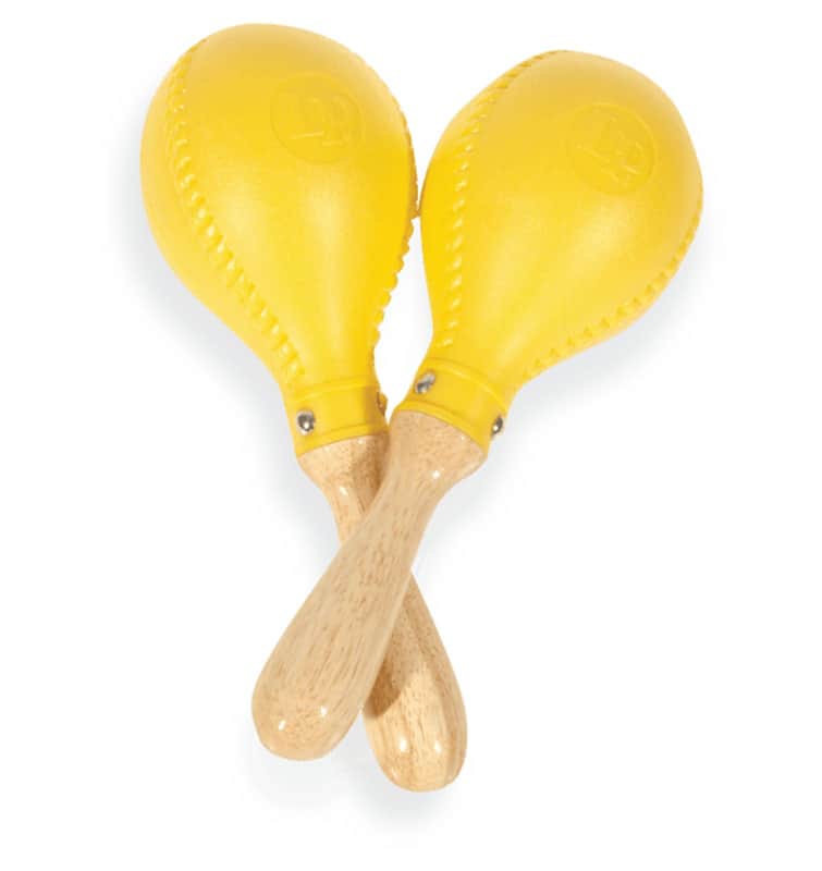 Latin Percussion LP281 Professional Maracas  - Yellow/Natural image 1