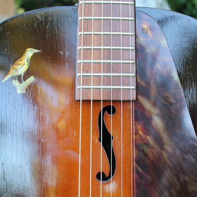 Stunning Stunning RARE Vintage 1930s/40s Lark Junior Acoustic Archtop Guitar Regal Kay Harmony NICE! image 7