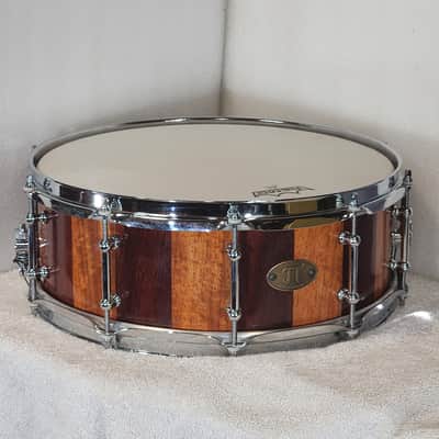JT Custom Drums 14x5" Solid Padauk Stave Snare 2022 Natural image 18