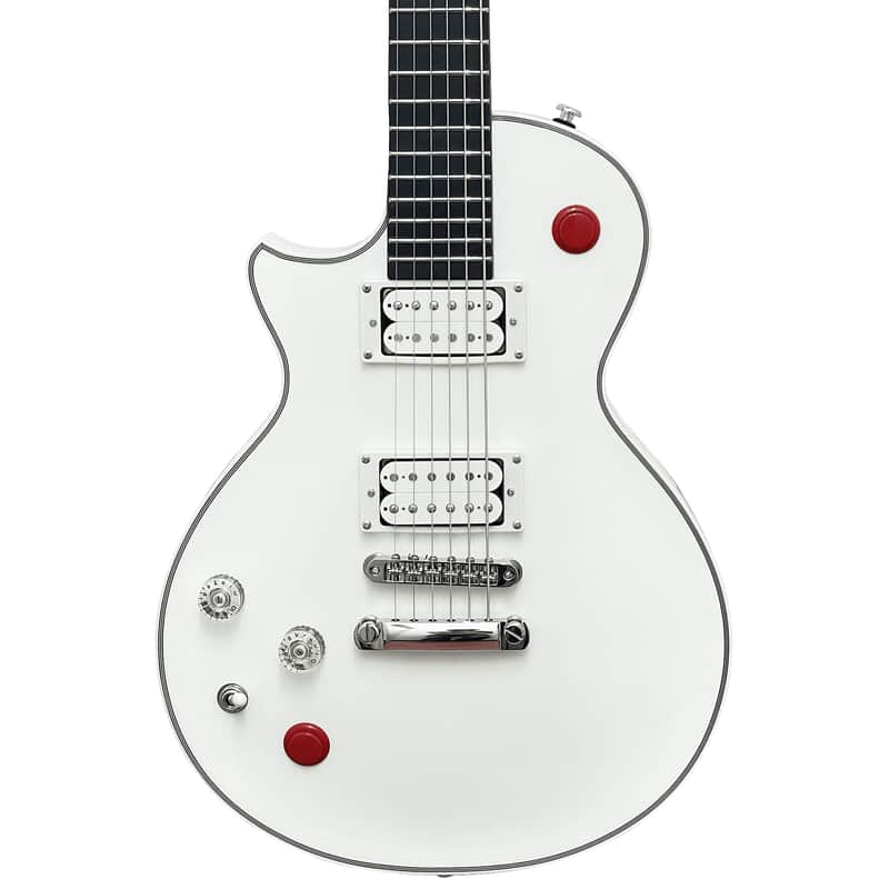 ギター 's effects BOR - White 10S GF Baritone Inspired w/ Killswitch Left Handed Electric Guitar