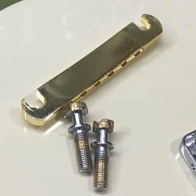 2 Gibson USA Les Paul LP SG Relic Guitar Gold Bridge Posts + StopBar Tail Piece image 6