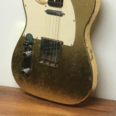 LEFTY Custom Heavy Relic TL59 Gold Metallic Vintage Guitar Aged Tele 6 Lb HSC image 9