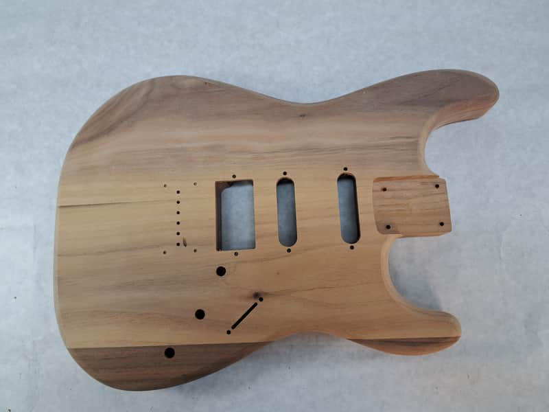 Unfinished Walnut HSS Hardtail guitar body - fits Fender Strat Stratocaster necks J2159 image 1