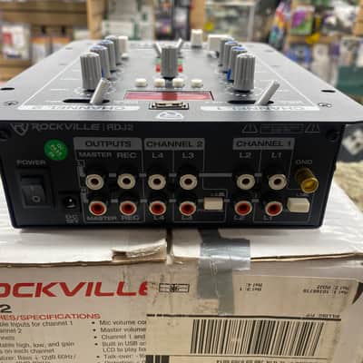 Rockville RDJ2 2 Channel DJ Mixer with USB, Cue Monitor, Talkover, 4 Line Inputs image 2