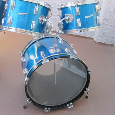 ROGERS VINTAGE HOLIDAY BLUE SPARKLE DRUM SET - DAYTON ERA image 3