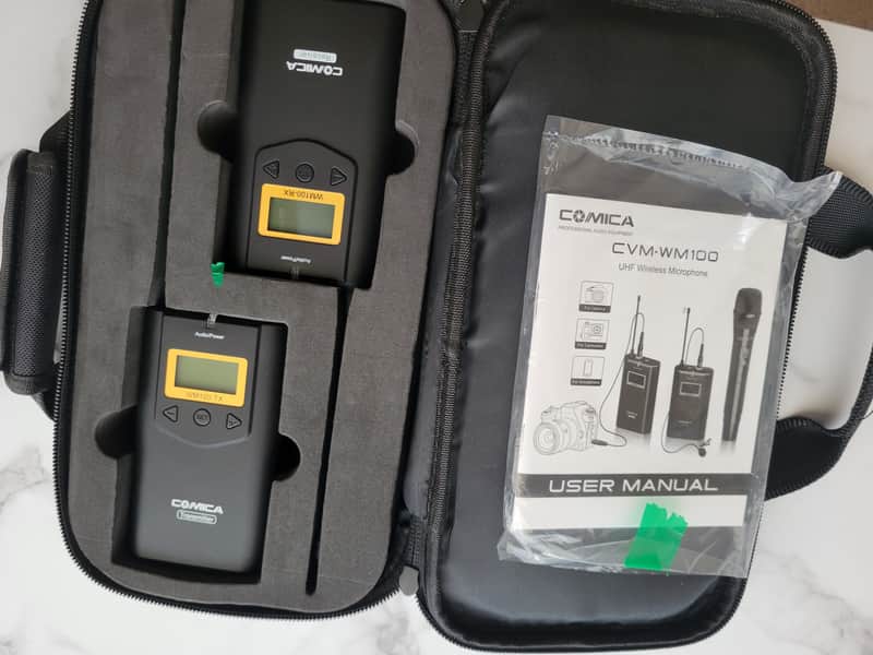Comica CVM-WM100 wireless Lavalier microphone set 2010s Black image 1