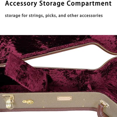 Crossrock Deluxe Wood Hard F-style Mandolin Hard Case with Fabric Shell, Vintage Canvas Look, Tweed image 4
