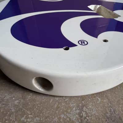 White Single Humbucker Guitar Body with Purple Top image 2
