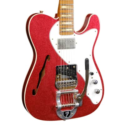 Fender Custom Shop 50's Telecaster Thinline Journeyman Relic - Red Sparkle image 5
