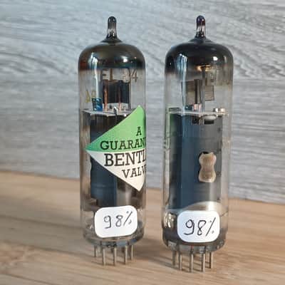 Extremely rare 50's TUNGSRAM el84 6bq DISC FOIL GETTER matched pair WELDED PLATE great Mullard alternative for Vox ac30 Marshall Orange image 3