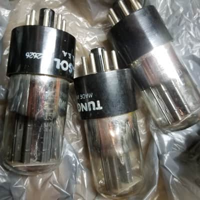 Tung-Sol ONE (1) 6SN7GT AT1000 Weak Vacuum Tube T6 "Tall Boy" black plate dual triode 1956 image 2