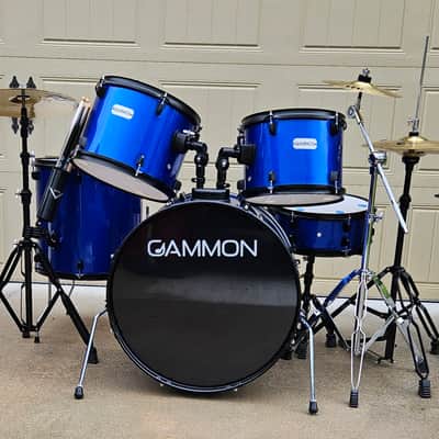 Gammon Percussion Full Size 5pc Drum Kit with Hardware 2024 - Metallic Blue image 4
