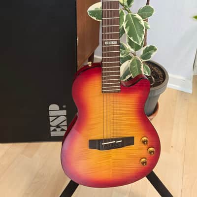 ESP CUSTOM SHOP Climax 1 of 100 ever made! Limited Edition RARE Model Ash Body! Cherry Sunburst 90s 1990's Piezo Electric AAA Flame Top Singlecut Guitar image 2