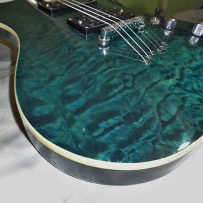 Washburn X-50 Q -Guitars4cancer- Neck-thru body, Quilted Maple Top, Trans Blue, Bound, Buzz Felten image 6