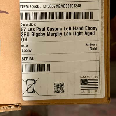 RARE Left-Handed Gibson Murphy Lab M2M ’57 Les Paul Custom Bigsby | Frampton Wiring image 15