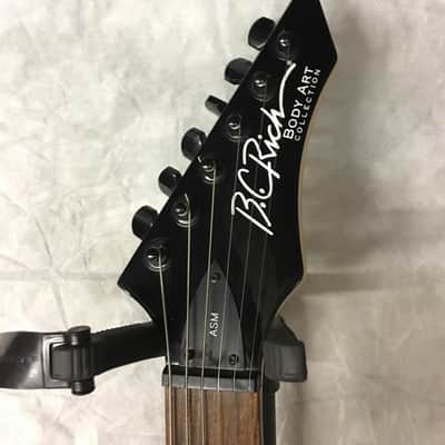 B.C. Rich ASM body art collection "Torchy" Black with flame graphic image 9