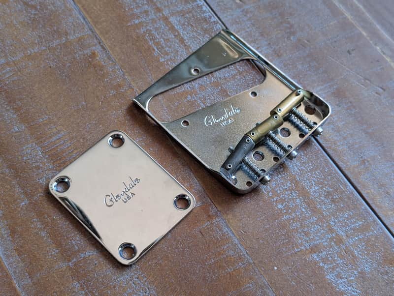Glendale USA Telecaster Bridge And Neck Plate Compensated Saddles EXCELLENT image 1