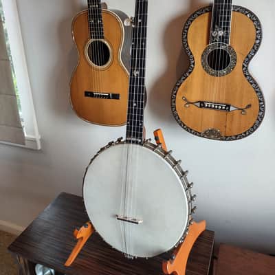 SS Stewart Orchestra Model Carved Scroll 5St Banjo 1890 image 12