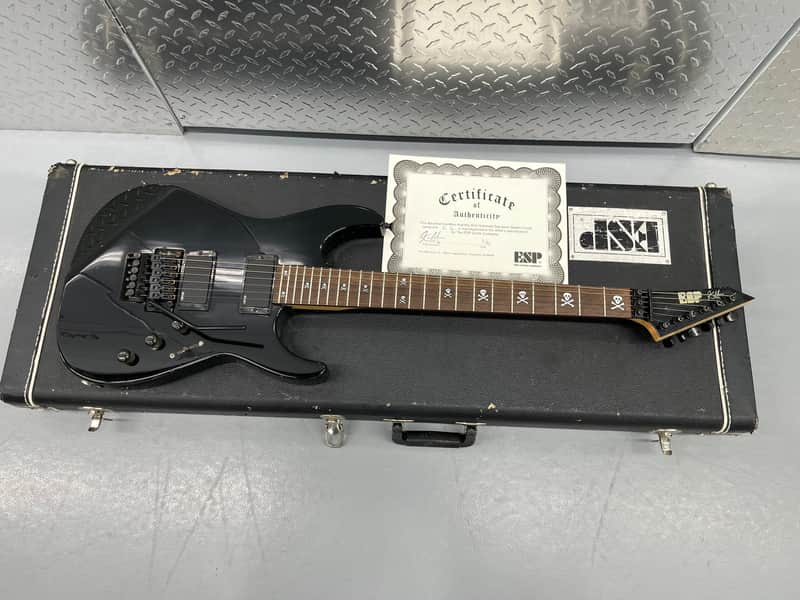 RARE!!! ESP KH-2 KH2 Kirk Hammett Signature Kiso CUSTOM SHOP 1998 Black COA Case Japan_12.1 image 1