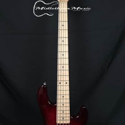 G&L Tribute L-2500 - 5-String Active Bass Guitar - Red Burst Finish image 3