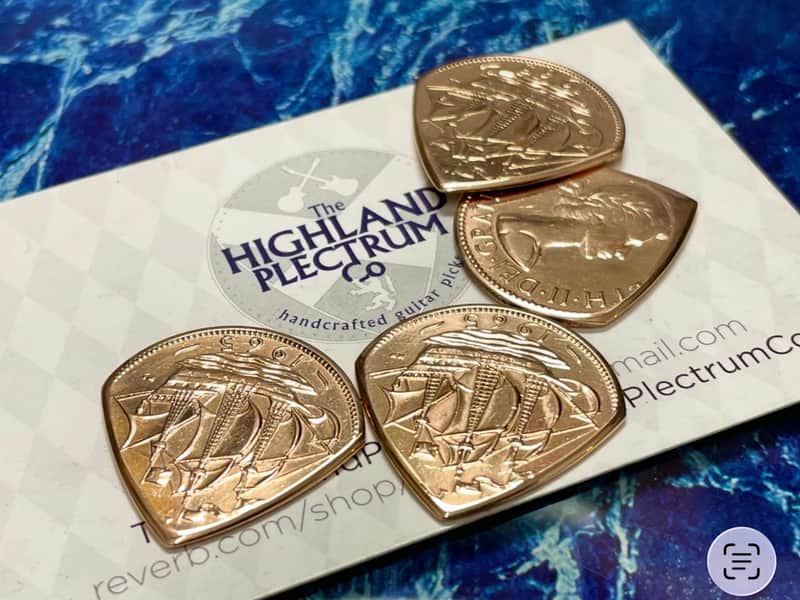 **Special Offer 20% Discount** Two (2) Queen Elizabeth 1967 Half Penny Coin Guitar Picks. image 1