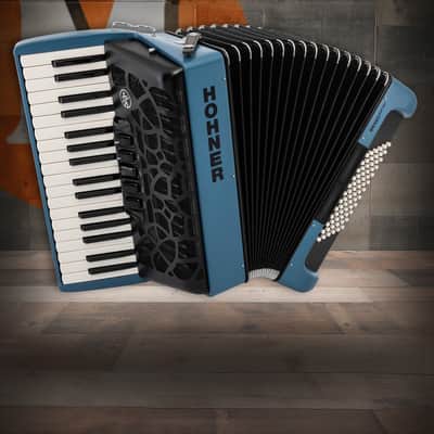 Hohner Bravo MyColor Chromatic 72 Bass Piano Accordion - Water Dark Blue (BR72-DB) image 1