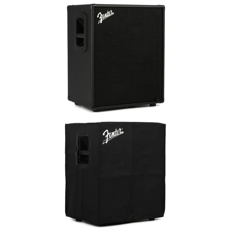 Fender Rumble 210 2x10" 700-watt Bass Cabinet with Cover - Black Grille image 1