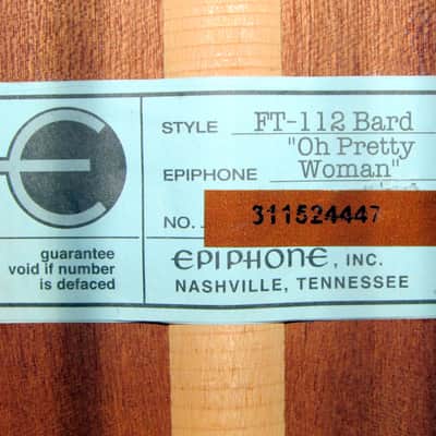 Used Epiphone FT-112 Bard "Oh Pretty Woman" Roy Orbison 12 String Acoustic w/ Hard Case image 21