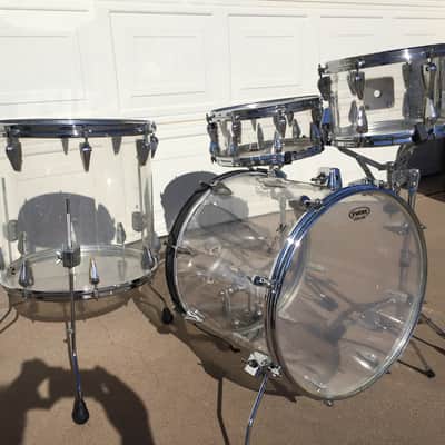 7 piece Vintage Zickos Clear Acrylic Drum Set  w/ matching Snare image 23