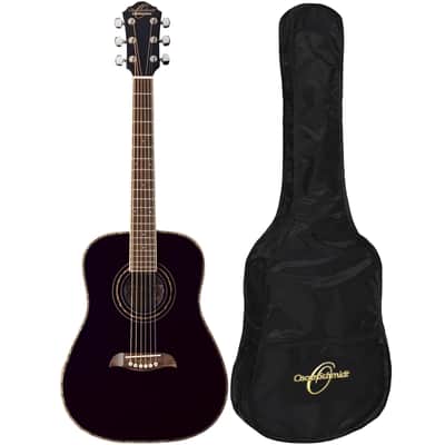 Oscar Schmidt OGHSB 1/2 Size Acoustic Guitar Kit with Gig Bag, Black image 1