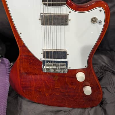 Harmony Silhouette Flame Maple Top 2020 - Transparent Red with Dimarzio pickups image 2