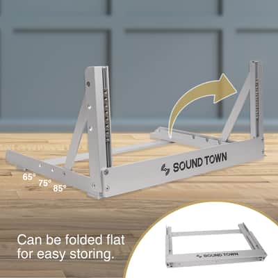 2PF-6A | 6U Aluminum 2-Post Desktop Open-Frame Rack for PA, Audio/Video, Network Switches, Routers, Patch Panels, Angle Adjustable image 7