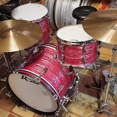 Rogers 3pc Drum Set 2020 Red Whine Ripple image 4
