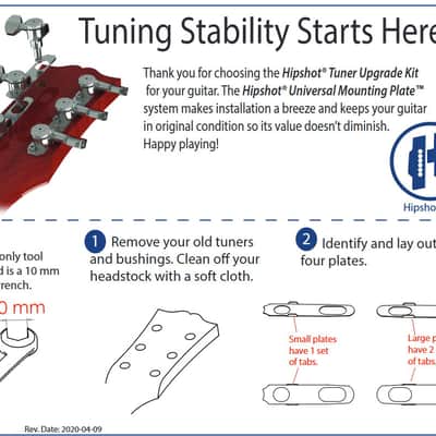 Hipshot® Universal Mounting Plate Kit~For 3 Per Side Tuners~Chrome~USA~Brand New image 2