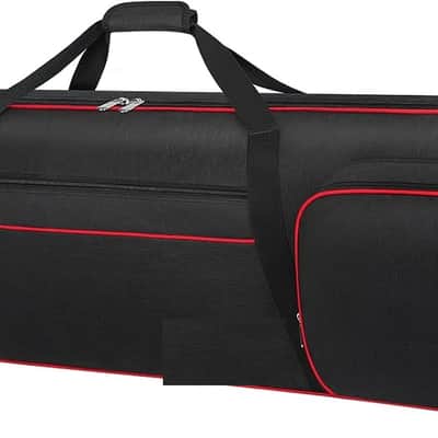 88 Key Keyboard Case Soft (Size: 53.5"x13.8"x6.8"), Padded Piano Case with Handle and Adjustable Shoulder Straps, Keyboard Gig Bag with 3 Pockets for Music Sheet Stand, Sustain Pedals, Cables image 1