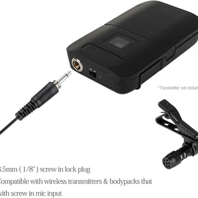 Lavalier Microphone Lapel Microphone Compatible with Wireless Transmitter - Unidirectional Condenser Mic - 3.5mm Screw Lock Plug image 3