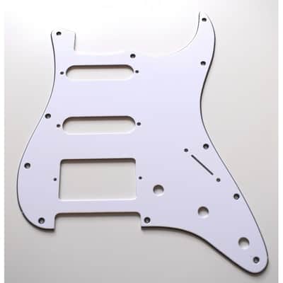 White Stratocaster SSH Pickguard , 3ply 11holes image 8