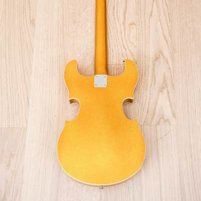 2005 Hallmark Stradette Semi-Hollowbody Electric Guitar Gold Sparkle Mosrite w/ohc image 3