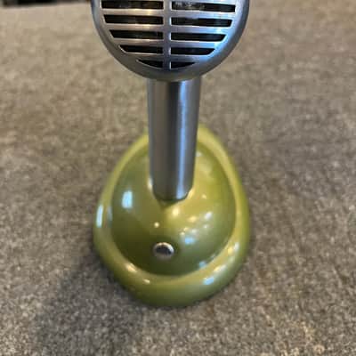 Shure 520SL Microphone Green Bullet on s-36 Stand with Squeeze on off switch 1950’s - Green image 1