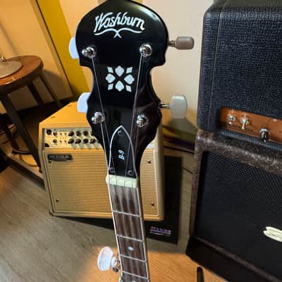 WASHBURN AMERICANA B9 SUNBURST BANJO SIGNED BY BLUEGRASS LEGEND TIM O'BRIEN!! w/ OHSC image 5