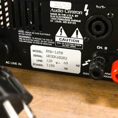 Audio-Centron RMA-1650 1300W Stereo Power Amplifier CG0124G image 10