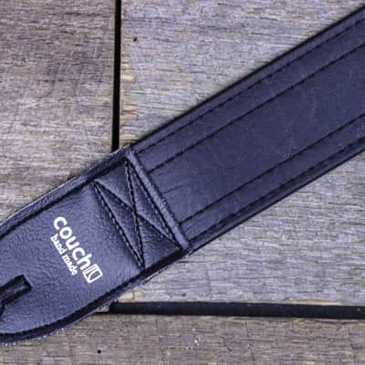 Couch Guitar Strap L023 Reverse GTO Black Guitar Strap -Blue Vintage GTO on the inside image 2
