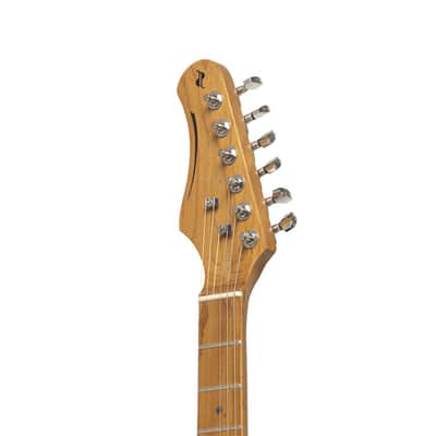 STAGG Electric Guitar Series 55 With Solid Paulownia Body Left Hand Model Black image 6