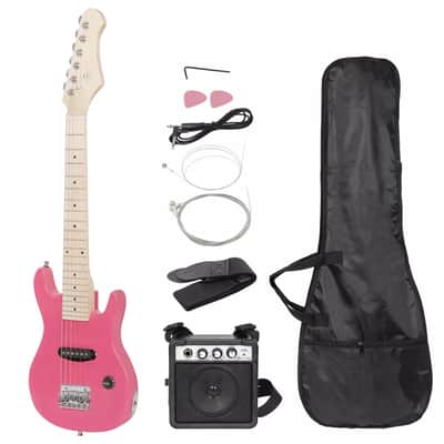 Pink 30" Electric Guitar w/Amp & Much More Guitar Combo Accessory Kit for Kids image 1