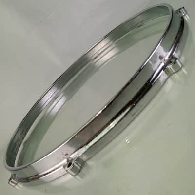 Ajax? 14" Die-Cast 8-Lug Snare Drum Batter Rim/Hoop Floor Tom Chrome Vintage 60s image 1
