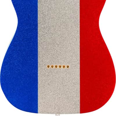 Fender Buck Owens Signature Telecaster Limited Edition Electric Guitar, Maple Fingerboard, Red Silver and Blue Sparkle image 3