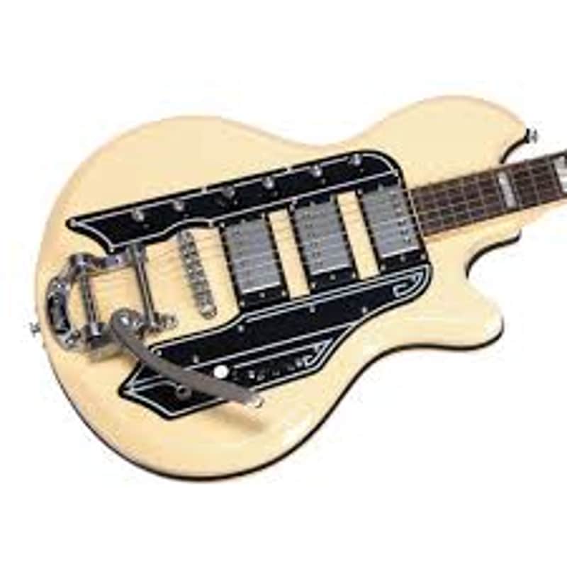 EASTWOOD Airline ’59 Town & Country DLX retro mahogany electric guitar with 3 pickups, Bigsby tremolo & 25.5-inch scale maple neck image 1