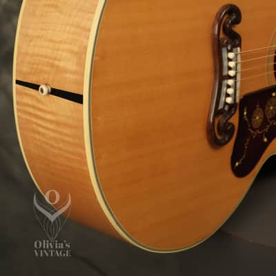 1962 Gibson J-200 Natural/BLONDE with highly figured flame maple back + sides image 12