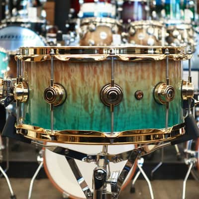 DW Collector's Exotic 6.5x14" w/ Gold Hardware (Natural To Candy Regal Fade Over Quilted Maple) image 3